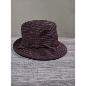 Brown Fedora Hat 100% Felt Wool Sz OSFM